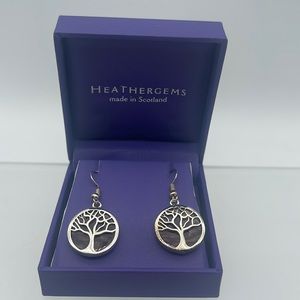Heathergems Tree Of Life Earrings Made in Scotland Heather NIB